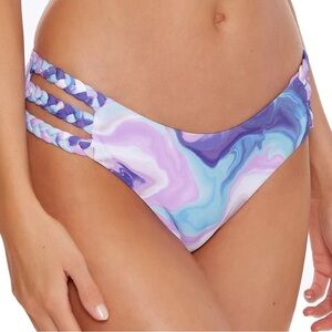 Becca Purple Agate Braided-Straps Hipster Bikini Bottoms Size XS NWT swimsuit